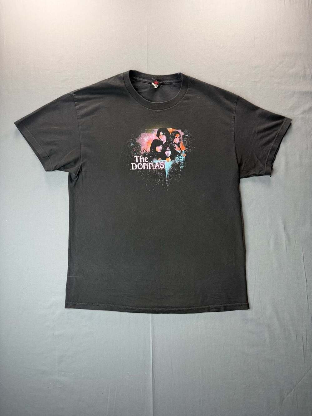 Vintage Y2K The Donnas Band Tee Graphic Logo Black T-Shirt Men’s Large